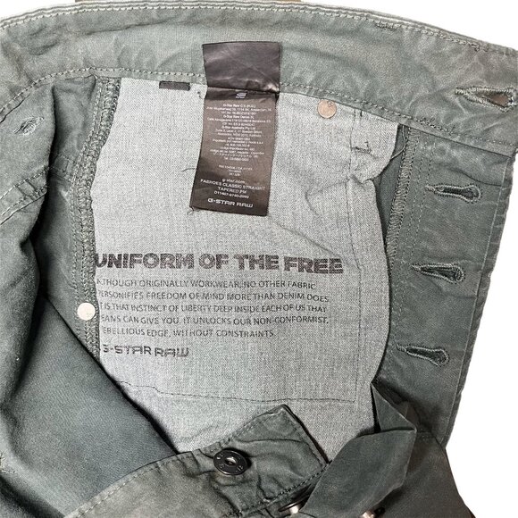 G-Star Raw Men's Straight Tapered Faeros Pants Green/Balsam W33xL32 - Picture 11 of 11